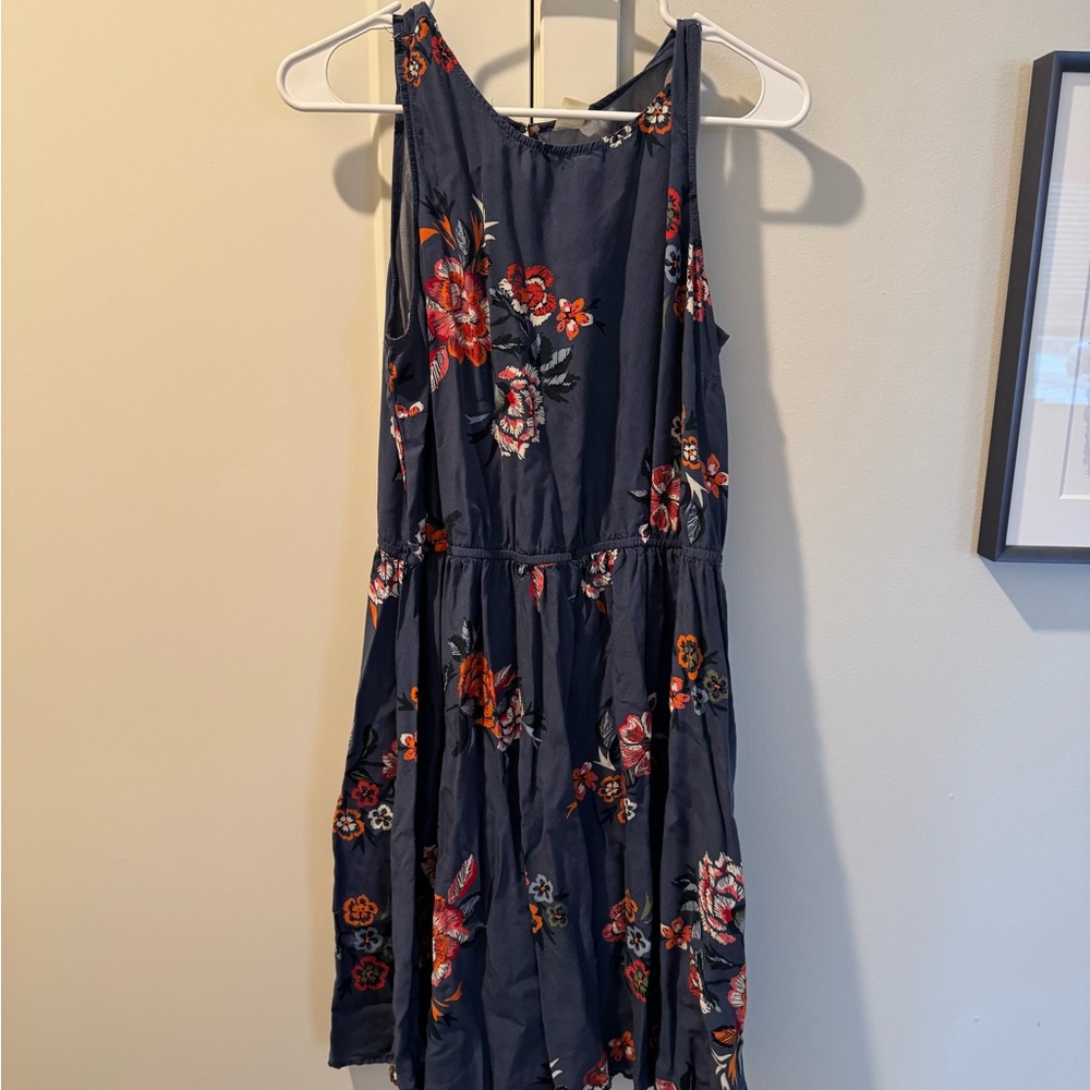 Old Navy Floral Midi Dress - Navy and Red
